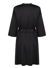 Satin 3/4 sleeve Robe S03200 black