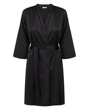Satin 3/4 sleeve Robe S03200 black