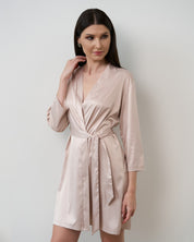 Satin 3/4 sleeve Robe S03200 blush