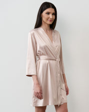 Satin 3/4 sleeve Robe S03200 blush