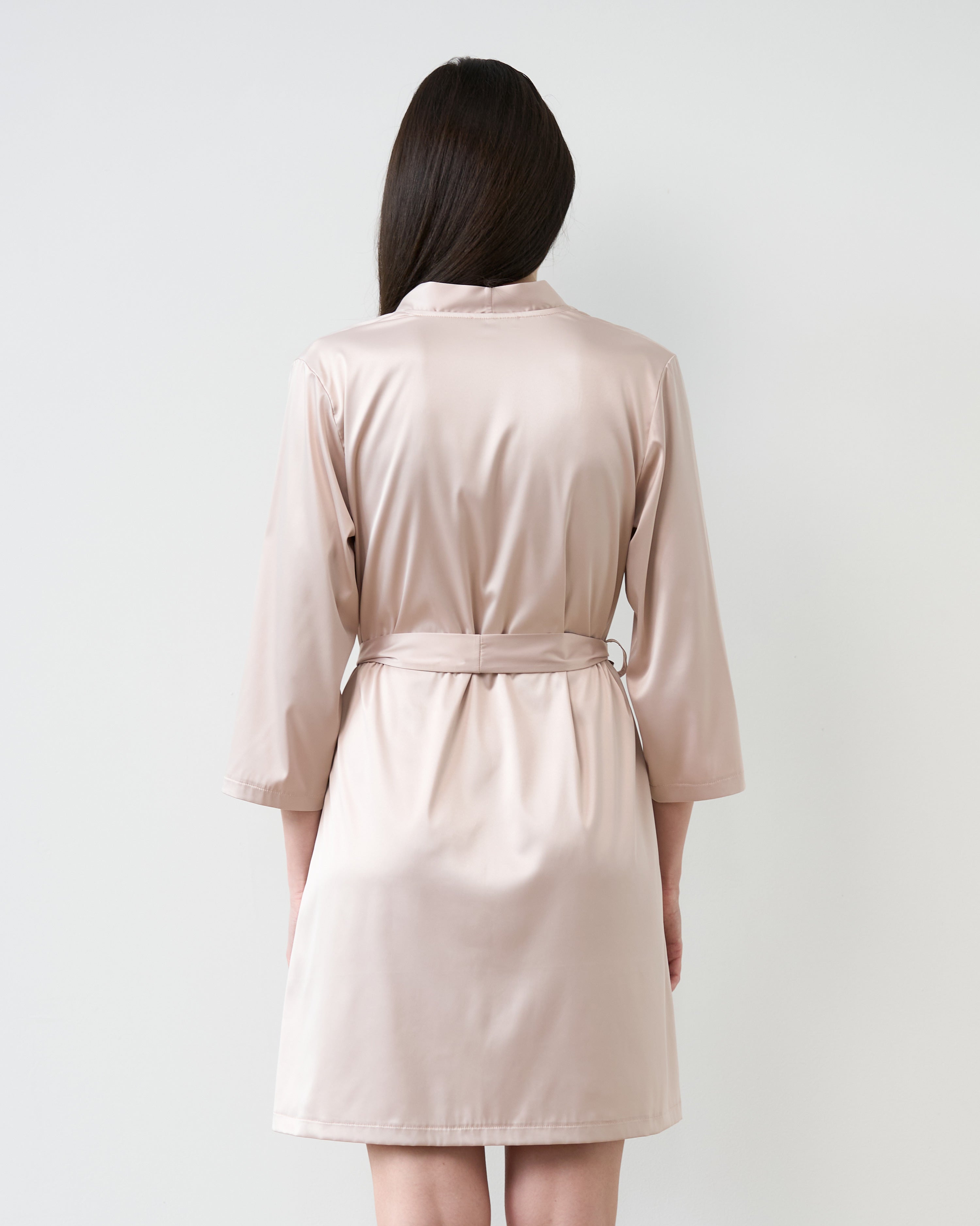 Satin 3/4 sleeve Robe S03200 blush