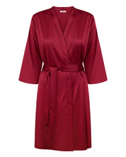 Satin 3/4 sleeve Robe S03200 burgundy