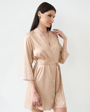 Satin 3/4 sleeve Robe S03200 gold