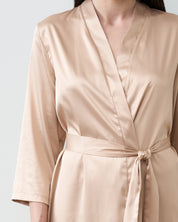 Satin 3/4 sleeve Robe S03200 gold