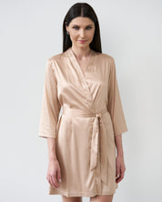 Satin 3/4 sleeve Robe S03200 gold