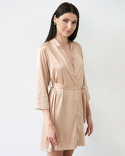 Satin 3/4 sleeve Robe S03200 gold