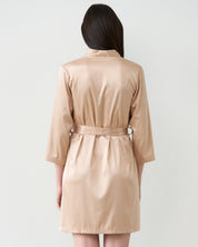 Satin 3/4 sleeve Robe S03200 gold
