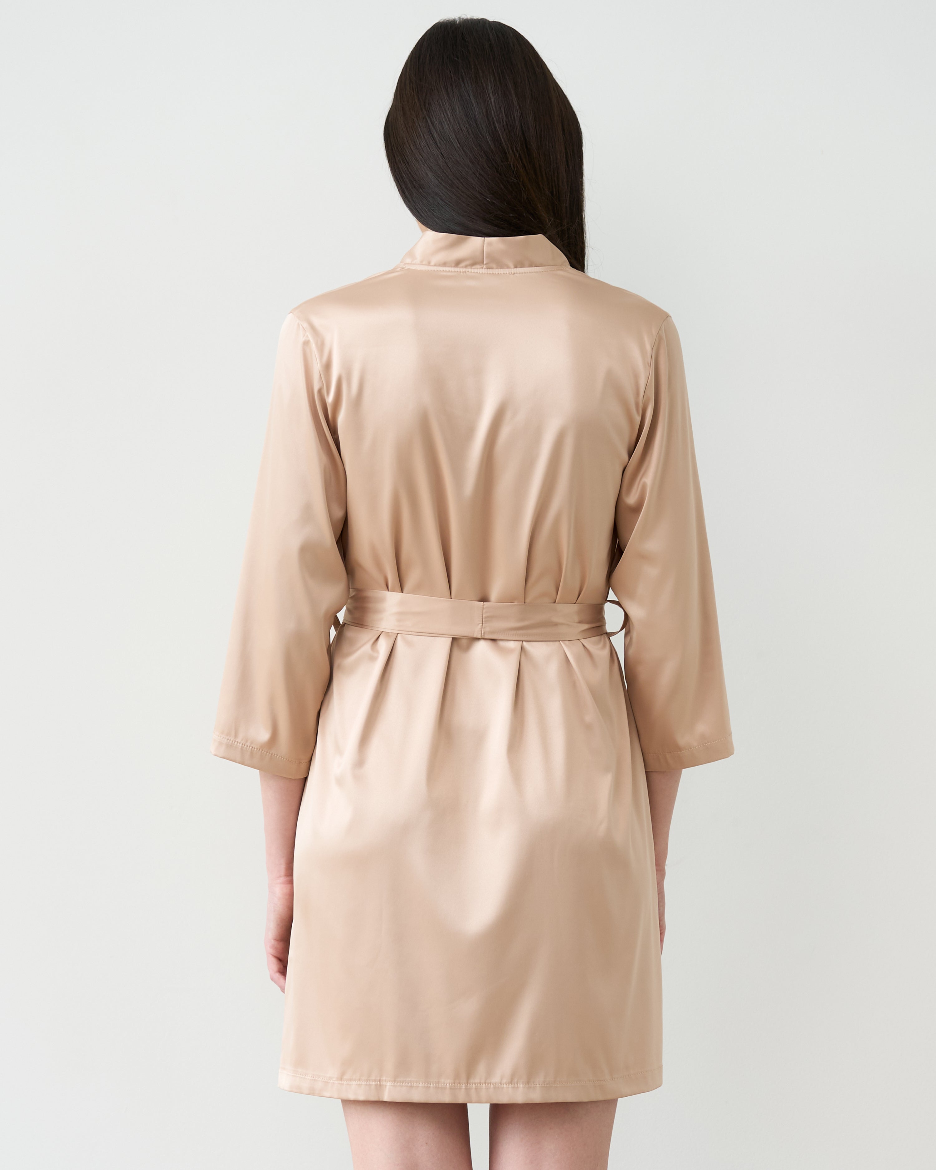 Satin 3/4 sleeve Robe S03200 gold