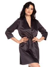 Satin 3/4 sleeve Robe S03200 grey