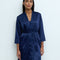 Satin 3/4 sleeve Robe S03200 navy