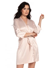 Satin 3/4 sleeve Robe S03200 pink