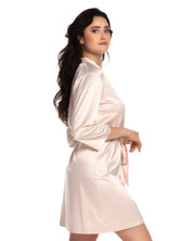 Satin 3/4 sleeve Robe S03200 pink