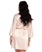 Satin 3/4 sleeve Robe S03200 pink