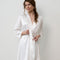 Satin 3/4 sleeve Robe S03200 white