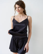 Satin cami shorts Set S03400 black