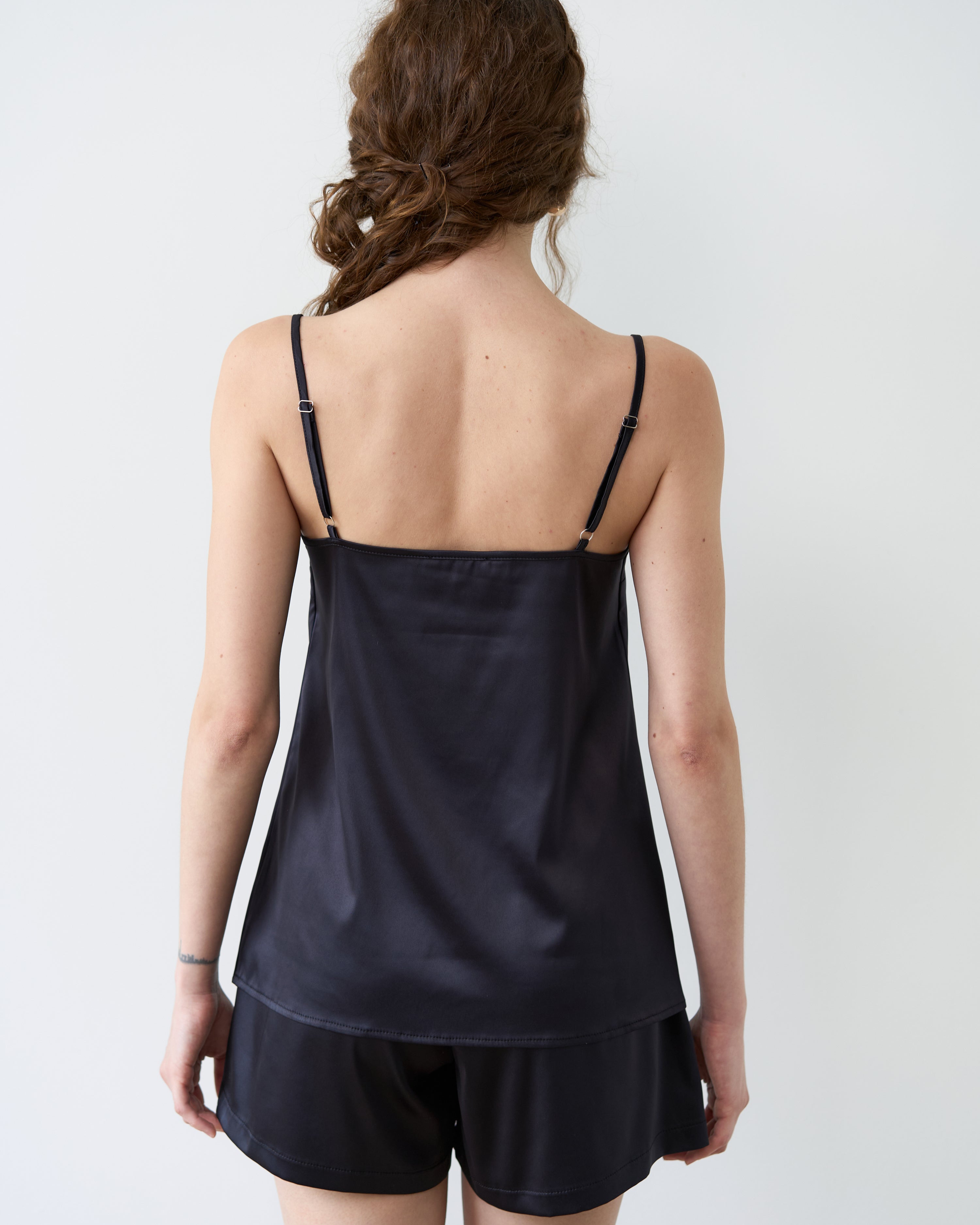 Satin cami shorts Set S03400 black