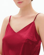 Satin cami shorts Set S03400 burgundy