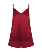 Satin cami shorts Set S03400 burgundy