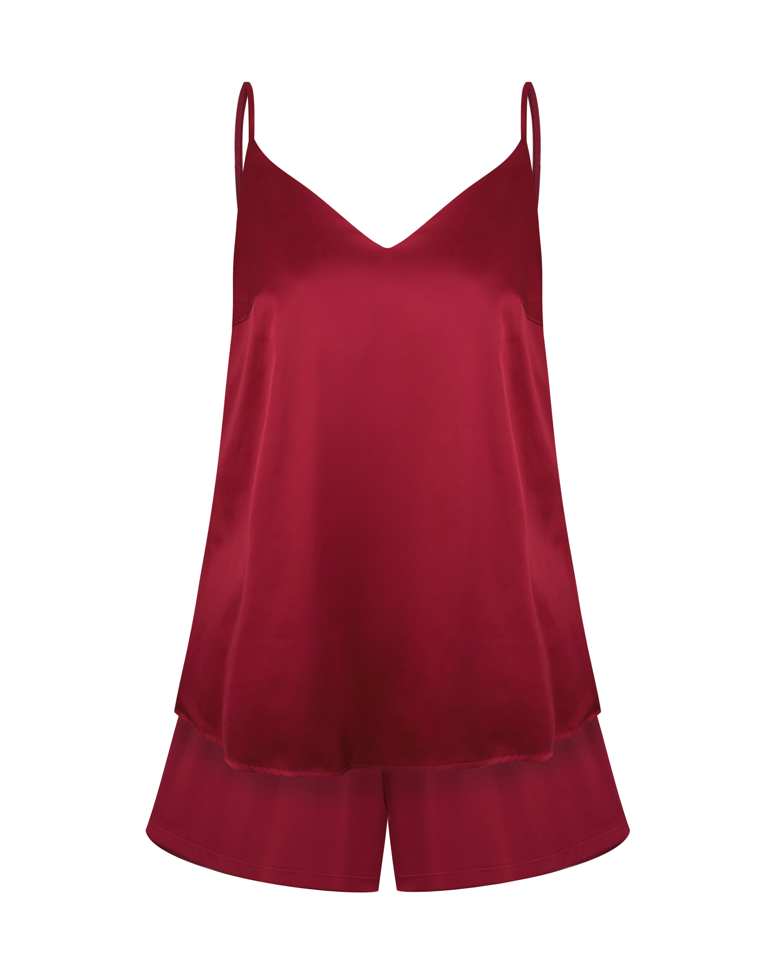 Satin cami shorts Set S03400 burgundy
