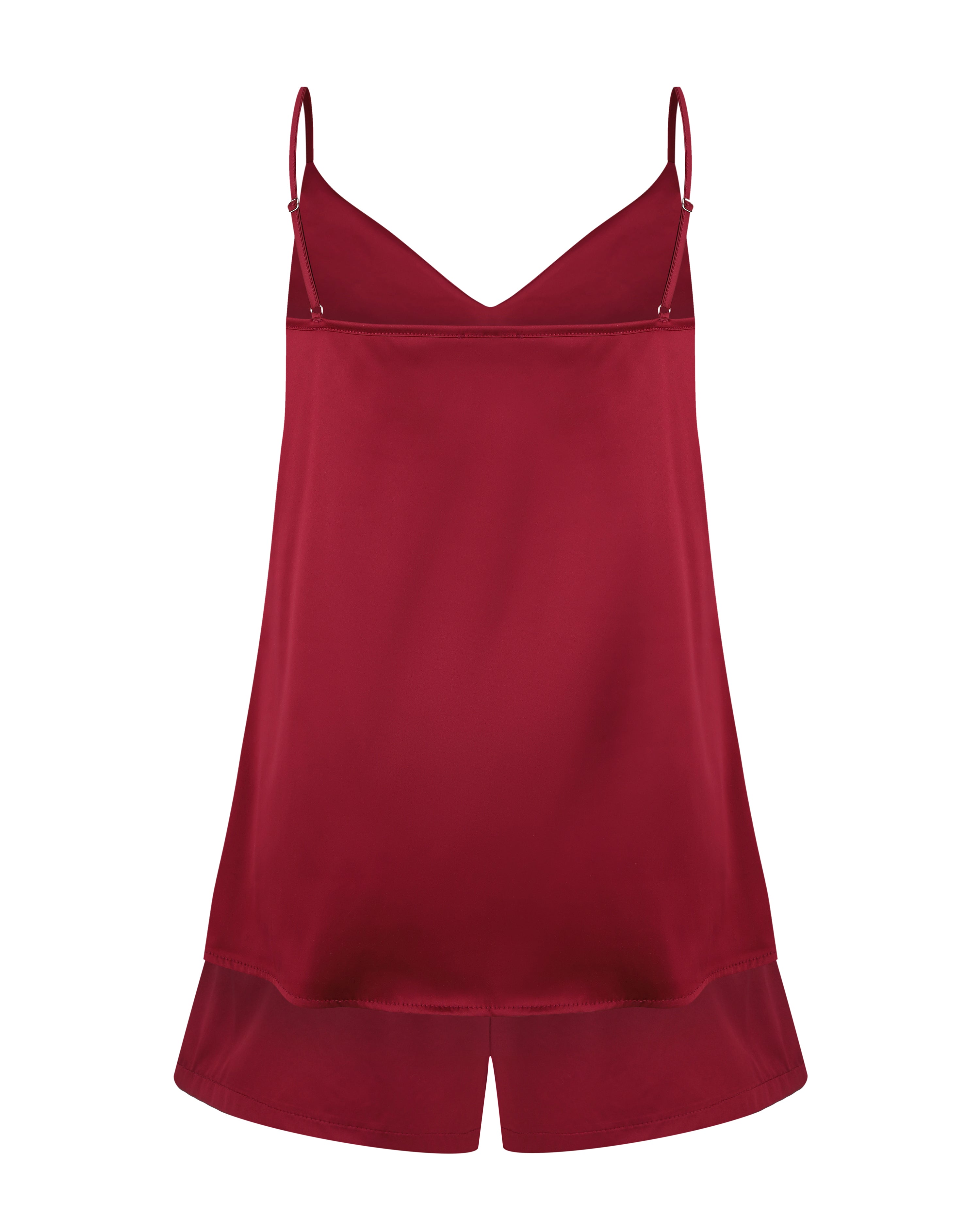 Satin cami shorts Set S03400 burgundy
