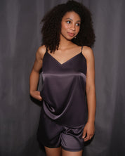 Satin cami shorts Set S03400 grey
