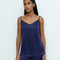 Satin cami shorts Set S03400 navy