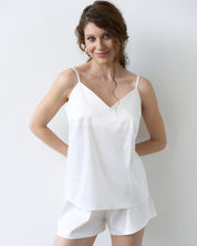 Satin cami shorts Set S03400 white