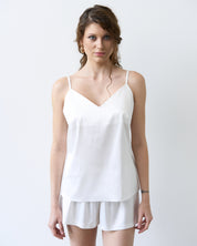 Satin cami shorts Set S03400 white