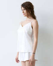 Satin cami shorts Set S03400 white