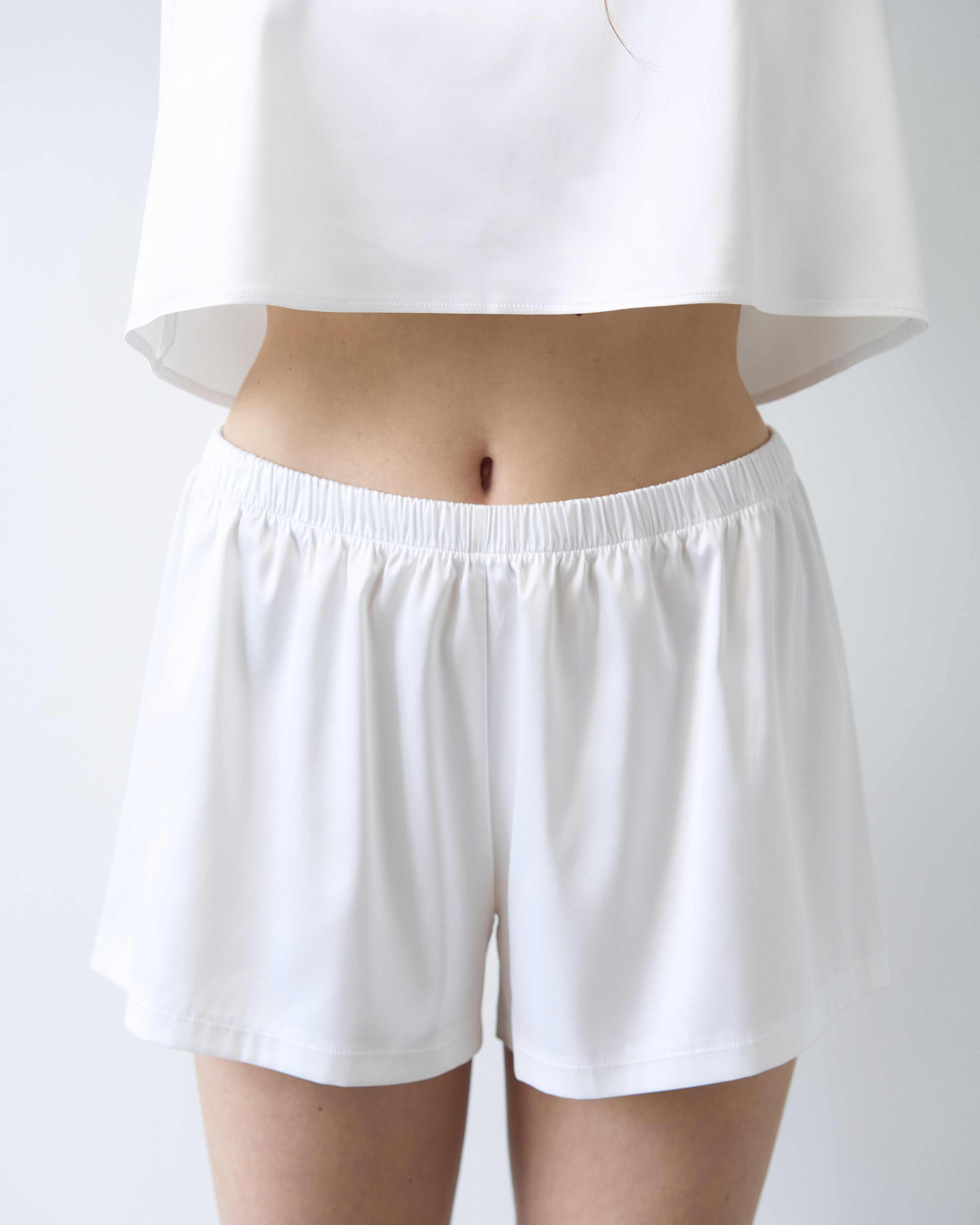 Satin cami shorts Set S03400 white
