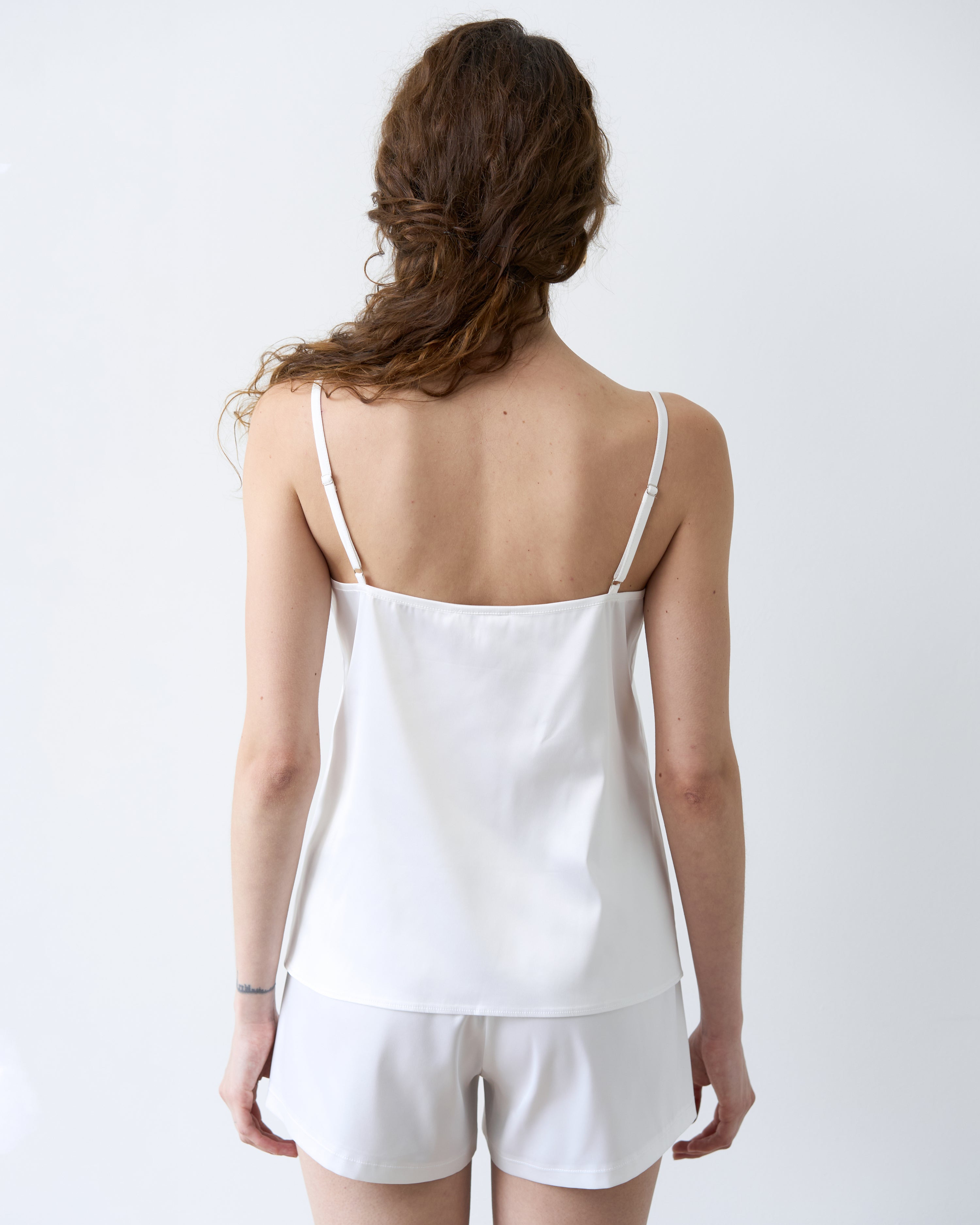 Satin cami shorts Set S03400 white