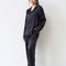 Satin button-up long sleeve Pajama set S03401 black