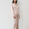 Satin button-up long sleeve Pajama set S03401 blush