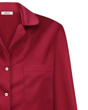 Satin button-up long sleeve Pajama set S03401 burgundy
