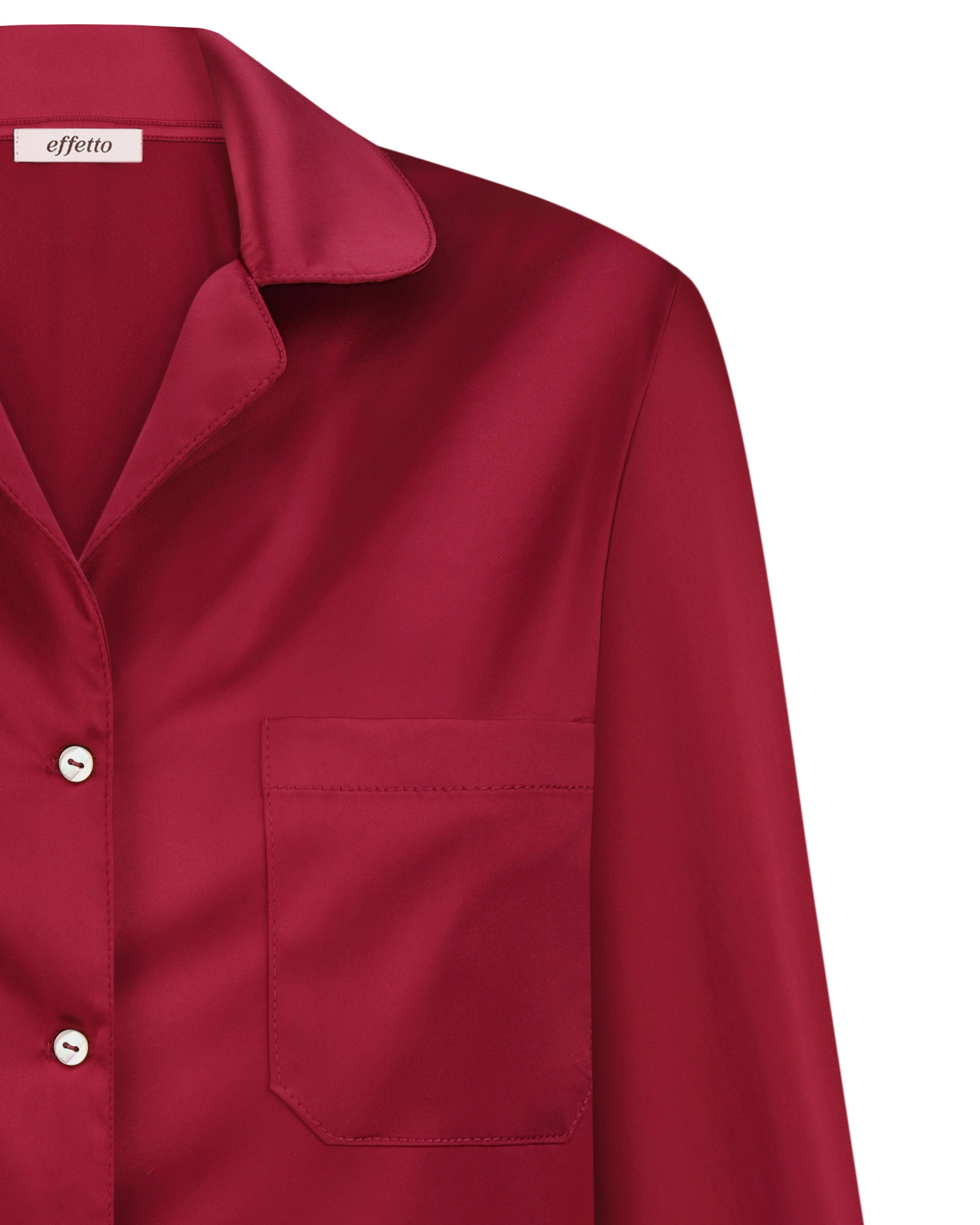 Satin button-up long sleeve Pajama set S03401 burgundy