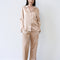 Satin button-up long sleeve Pajama set S03401 gold
