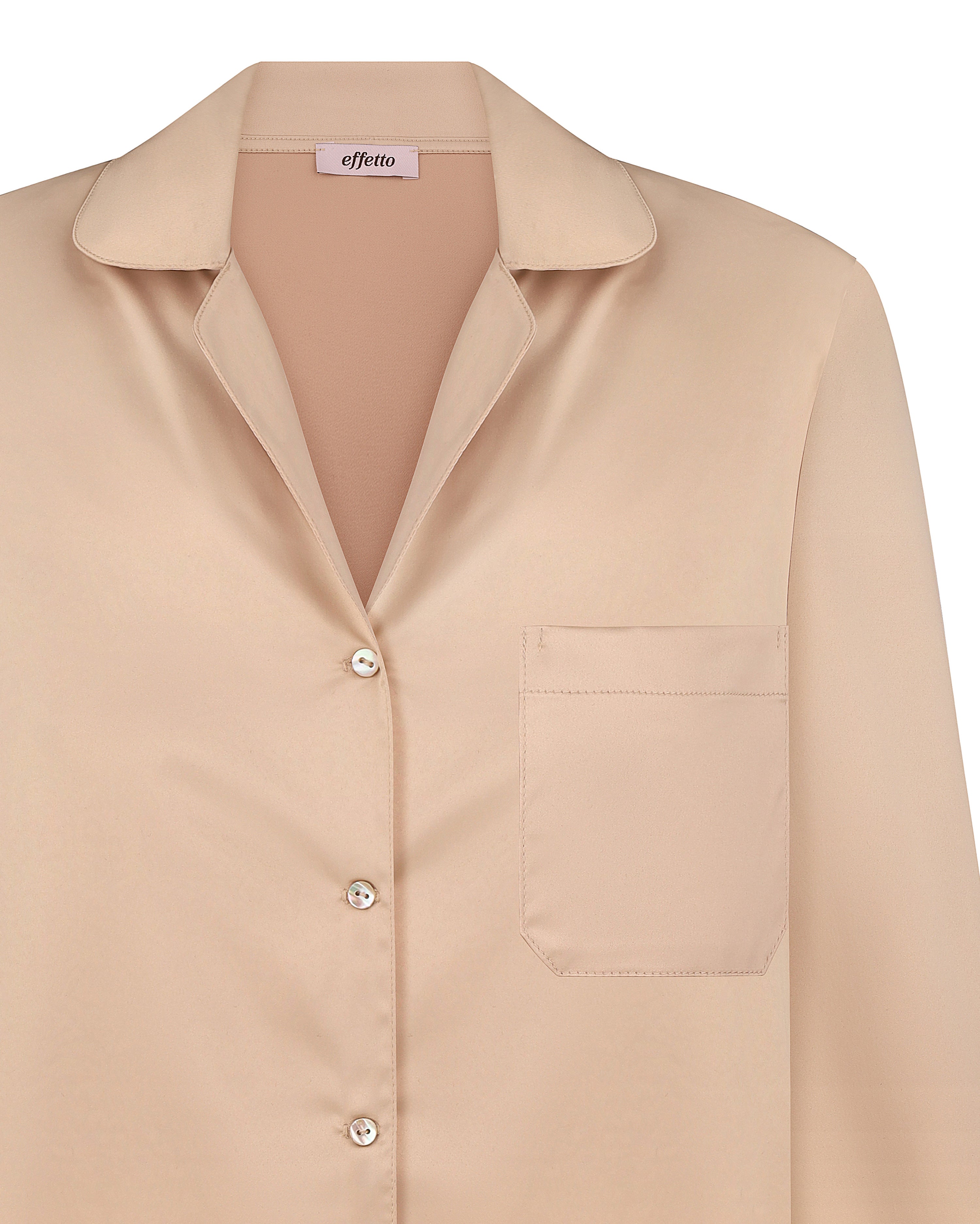 Satin button-up long sleeve Pajama set S03401 gold