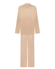 Satin button-up long sleeve Pajama set S03401 gold