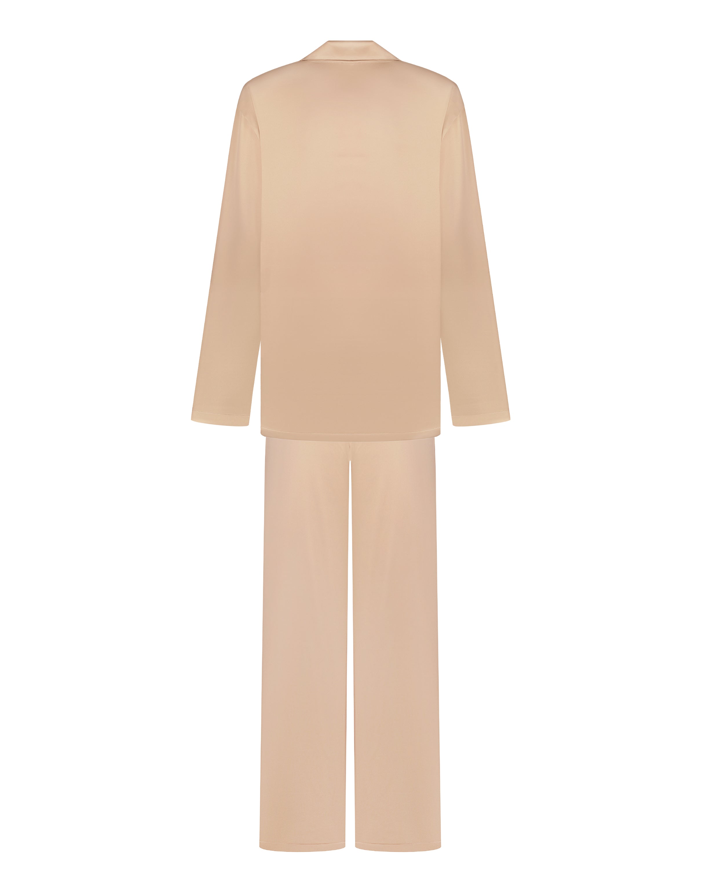 Satin button-up long sleeve Pajama set S03401 gold
