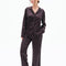 Satin button-up long sleeve Pajama set S03401 grey