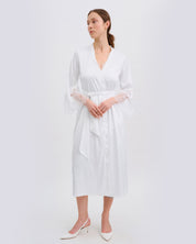 Satin long Robe S03402 white