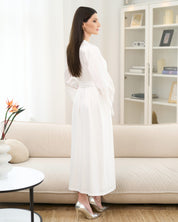 Satin long Robe S03402 white