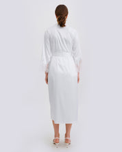 Satin long Robe S03402 white