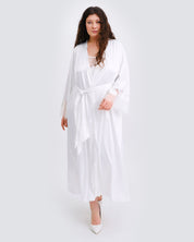 Satin long Robe S03402 white