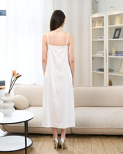 Satin Nightgown spaghetti strap S03403 white