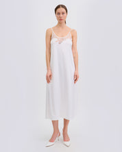 Satin Nightgown spaghetti strap S03403 white
