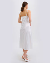 Satin Nightgown spaghetti strap S03403 white