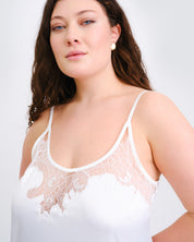 Satin Nightgown spaghetti strap S03403 white