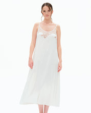 Satin Nightgown spaghetti strap S03403 white
