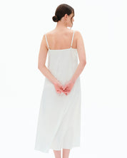Satin Nightgown spaghetti strap S03403 white